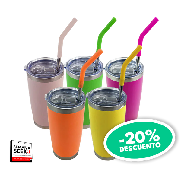 Vaso Aislante 20 oz Mate con Popote