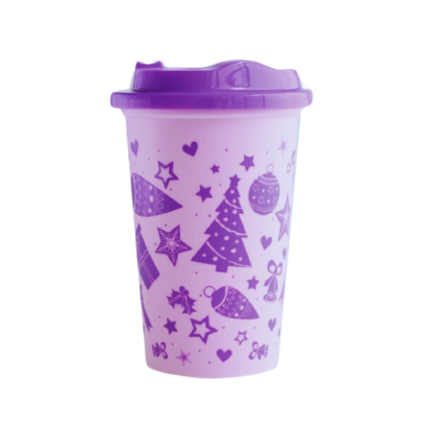 Mini Cafetero  Navideño 16 oz - Morado