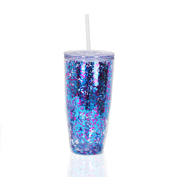 Vaso Glitter 800 ml - Azul/Morado