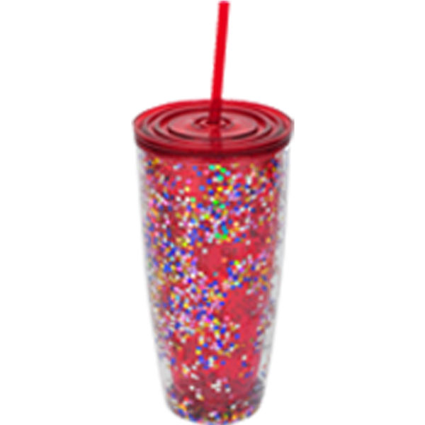 Vaso Glitter 800 ml - Multicolor