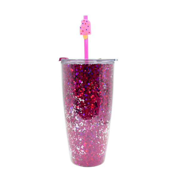 Vaso Glitter 800ml - Magenta