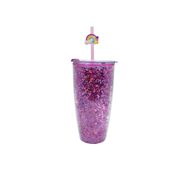 Vaso Glitter 800ml - Rosa