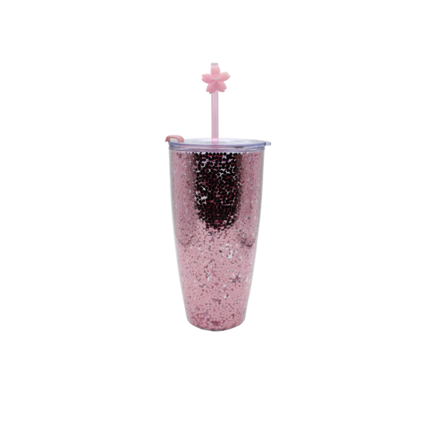 Vaso Glitter 800ml - Rosa Gold