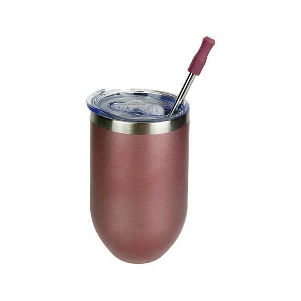 Vaso Whiskero 16 oz con Popote Rosa Gold