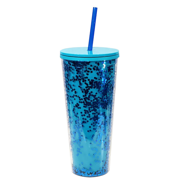 Classic Glitter Tapa Color 710 ml. - Azul Neón