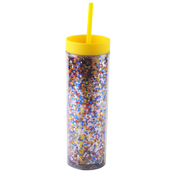 Skinny Glitter tapa Mate Multi-Amarillo
