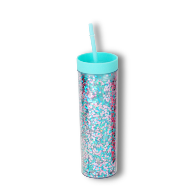 Skinny Glitter tapa Mate Menta/ Rosa