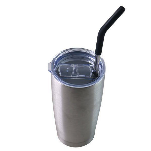 Vaso Aislante 20 oz Mate Acero con Popote