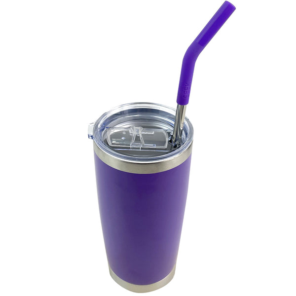 Vaso Aislante 20 oz Mate Morado Neón con Popote