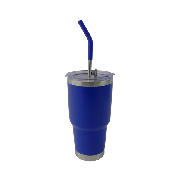 Vaso Aislante 30 oz Azul Rey con Popote