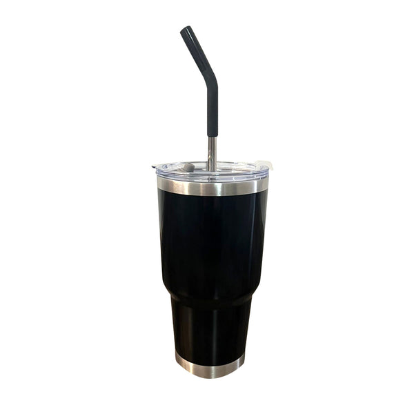 Vaso Aislante 30 oz Negro gloss con Popote