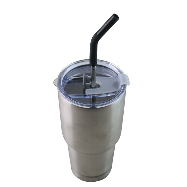 Vaso Aislante 30 oz Mate Acero con Popote