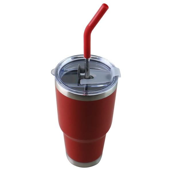 Vaso Aislante 30 oz Mate Rojo con Popote
