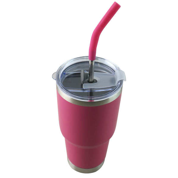 Vaso Aislante 30 oz Mate Magenta con Popote