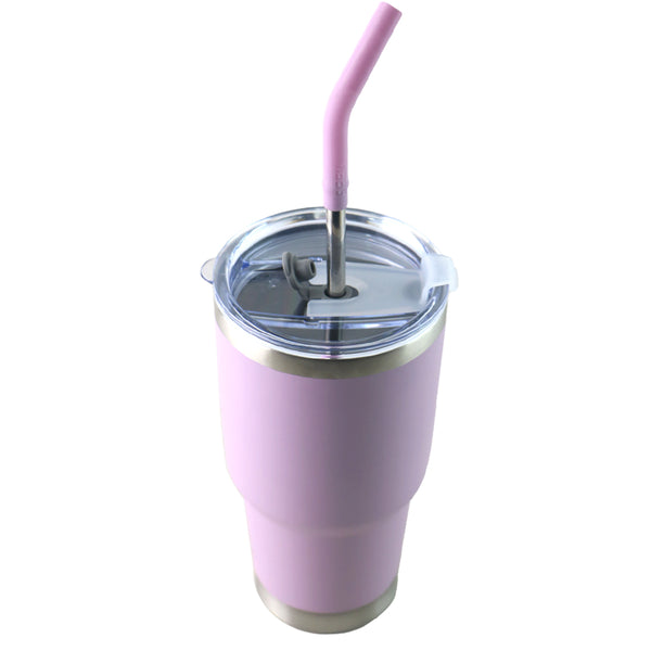 Vaso Aislante 30 oz Mate Lila con Popote