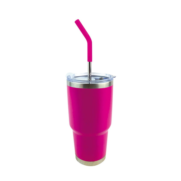 Vaso Aislante 30 oz Mate Violeta Neón con Popote
