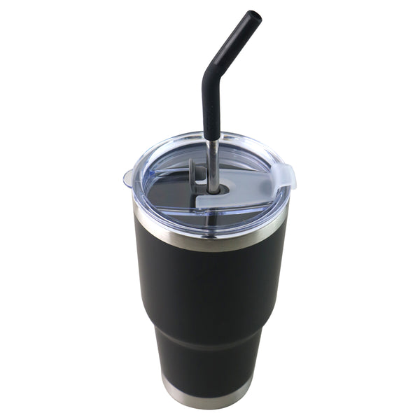 Vaso Aislante 30 oz Mate Negro con Popote
