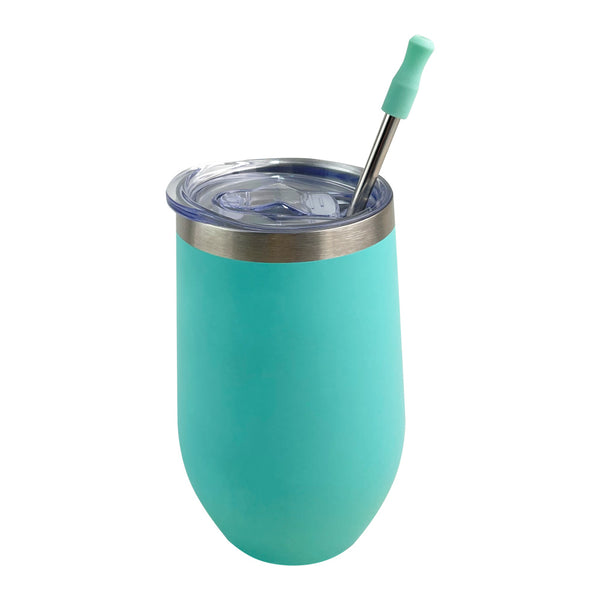 Vaso Whiskero 16 oz con Popote  Menta