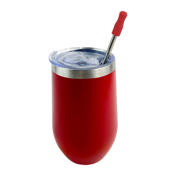 Vaso Whiskero 16 oz con Popote  Rojo