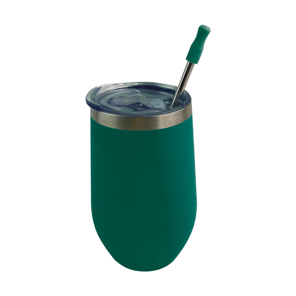 Vaso Whiskero 16 oz con Popote VerdiGris