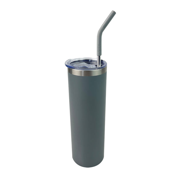 Skinny Aislante 20 Oz con Popote Gris