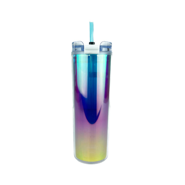 Skinny Big Rainbow 22 oz. - Celeste/Morado/Amarillo