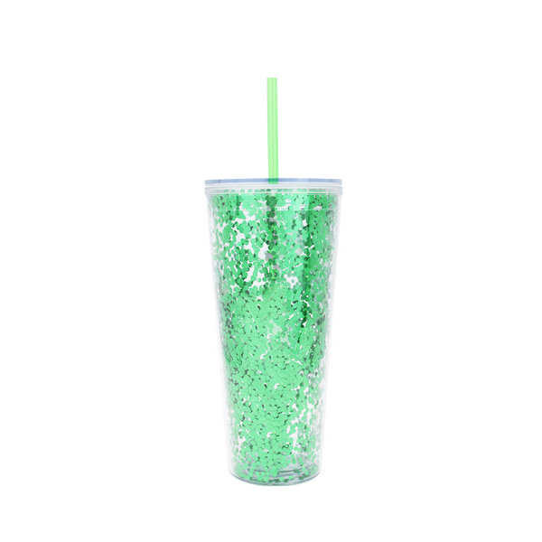 Classic Glitter Tapa Transparente 710 ml. - Verde