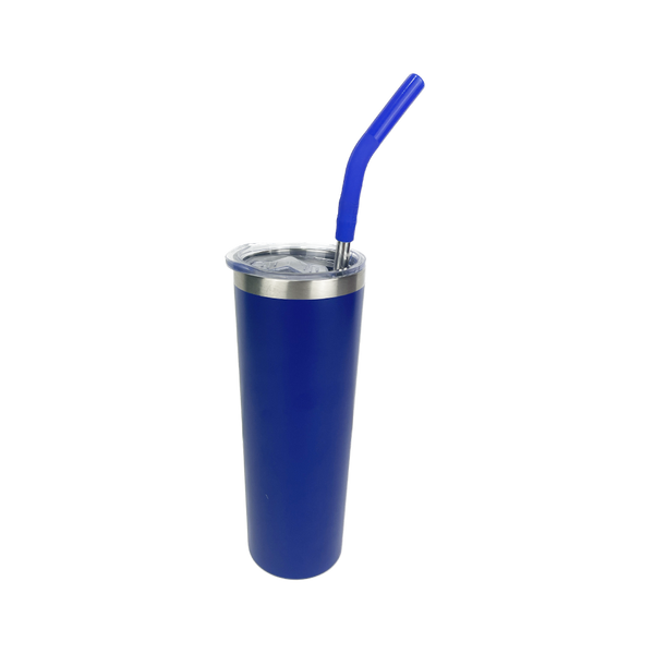 Skinny Aislante 20 Oz con Popote Azul Rey