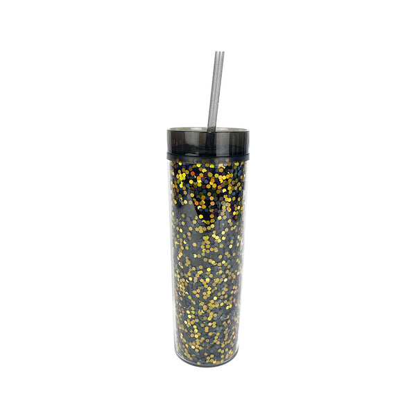 Skinny Glitter Tapa Color 400ml - Negro/Dorado