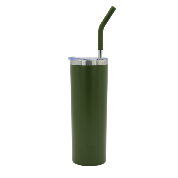 Skinny Aislante 20 Oz con Popote Verde Olivo